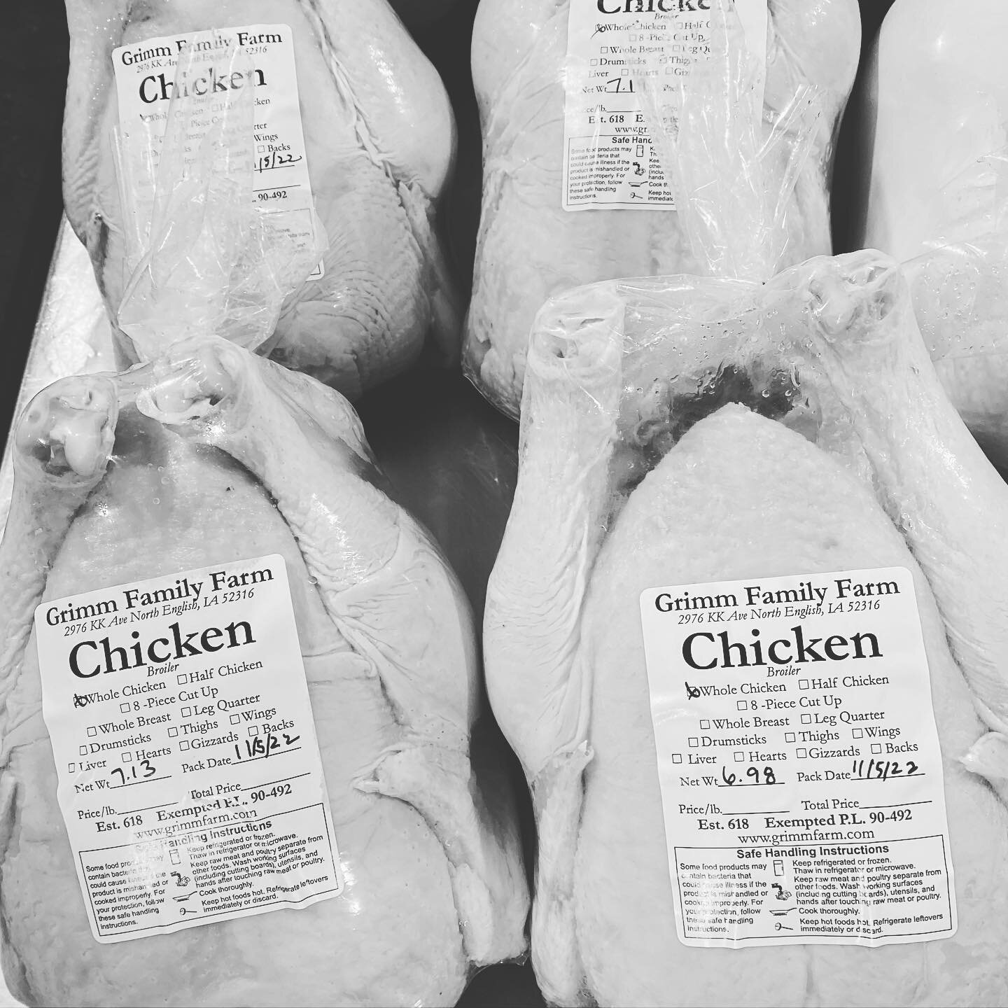 Save the turkeys this Thanksgiving and enjoy one of our chickens instead! We have a variety of sizes from 6-10# birds perfect for your feast. Order online at our website today!