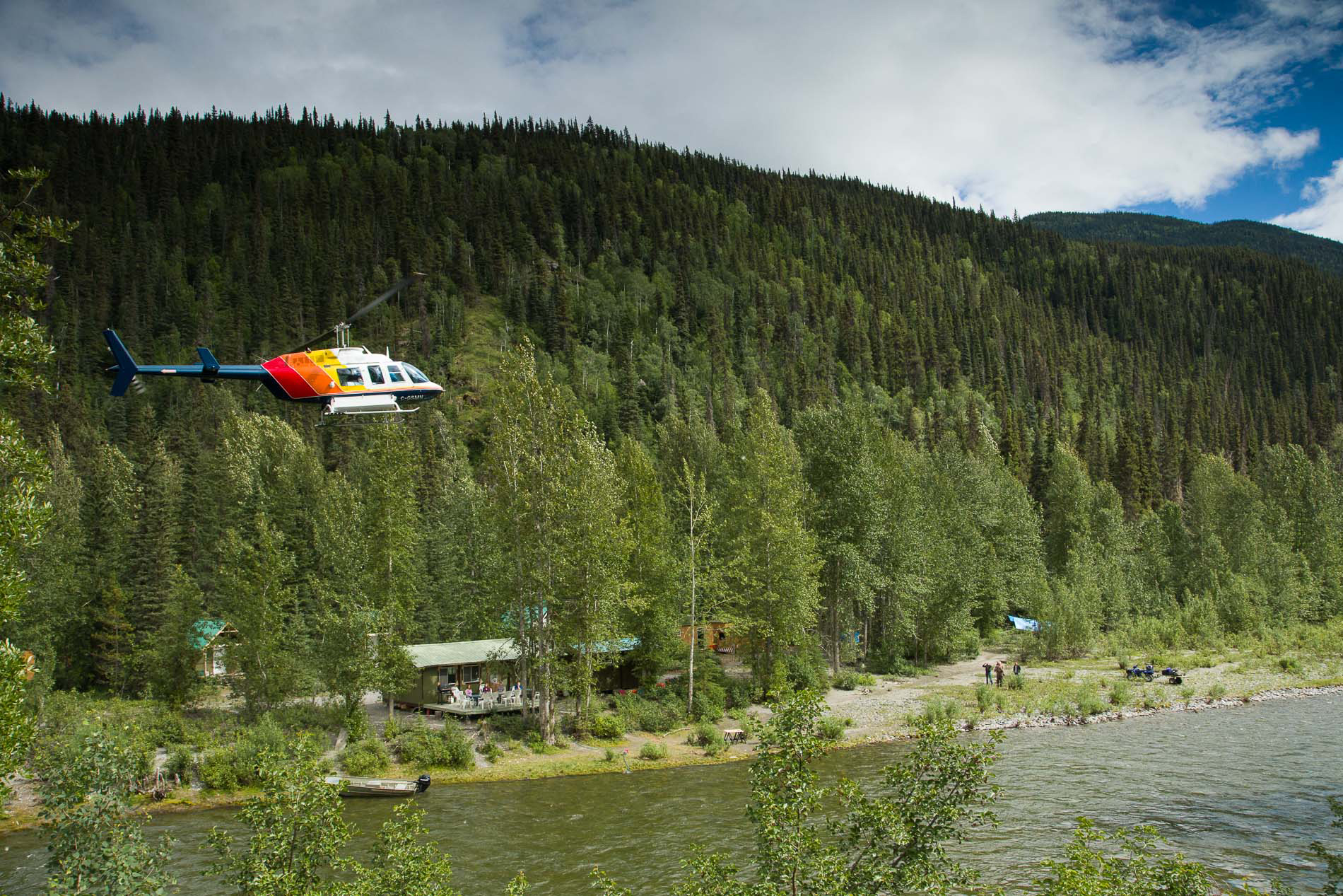Another helicopter of anxious photography workshop attendees is arriving at the remote camp in northern BC... the location where I run my Grizzly Bear trips too.