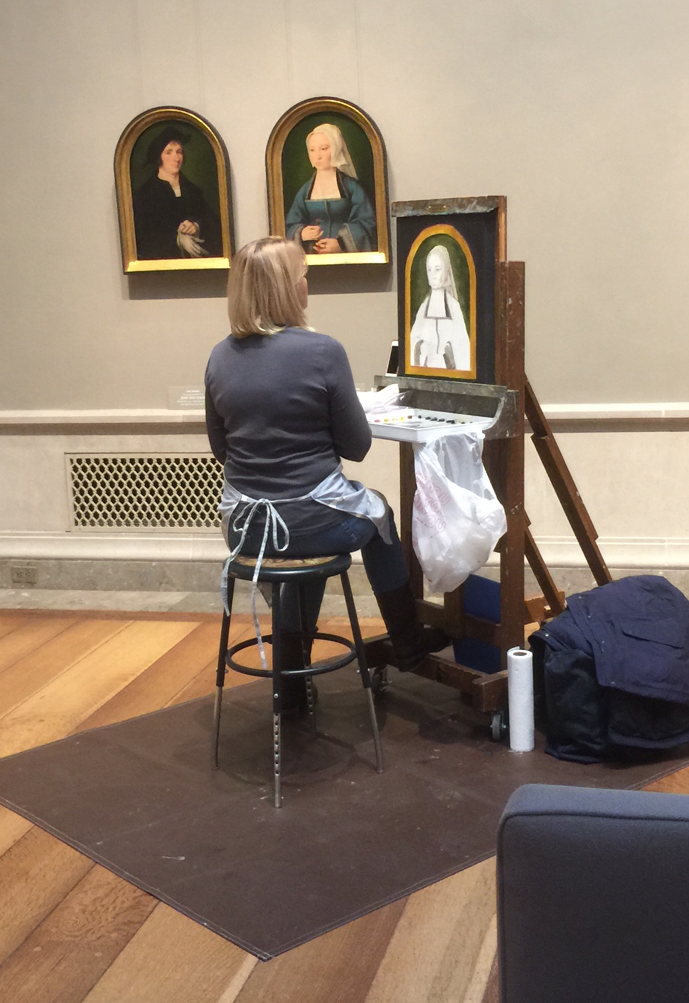 Jean Smith copying at the National Gallery of Art