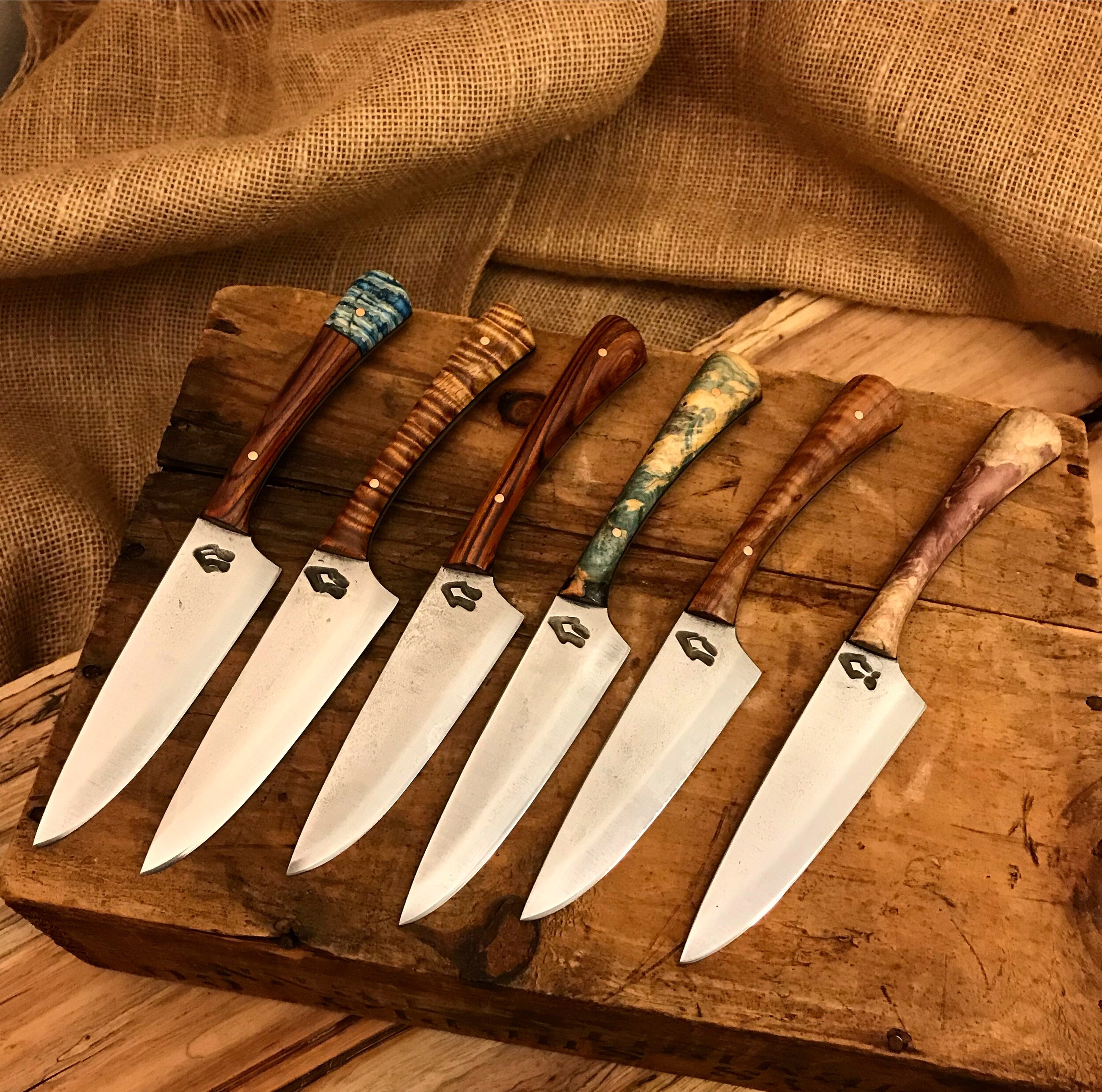 Leopard Wood Bench Knives — DogHouse Forge