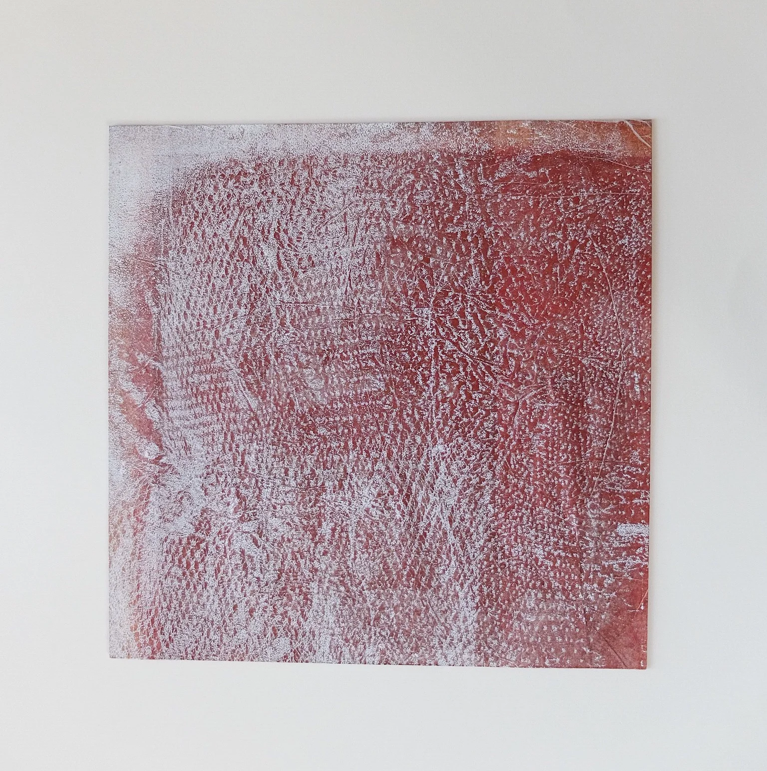 Desquamation II , Monotype on Japanese Paper and wax, 12” x 12”, 2019