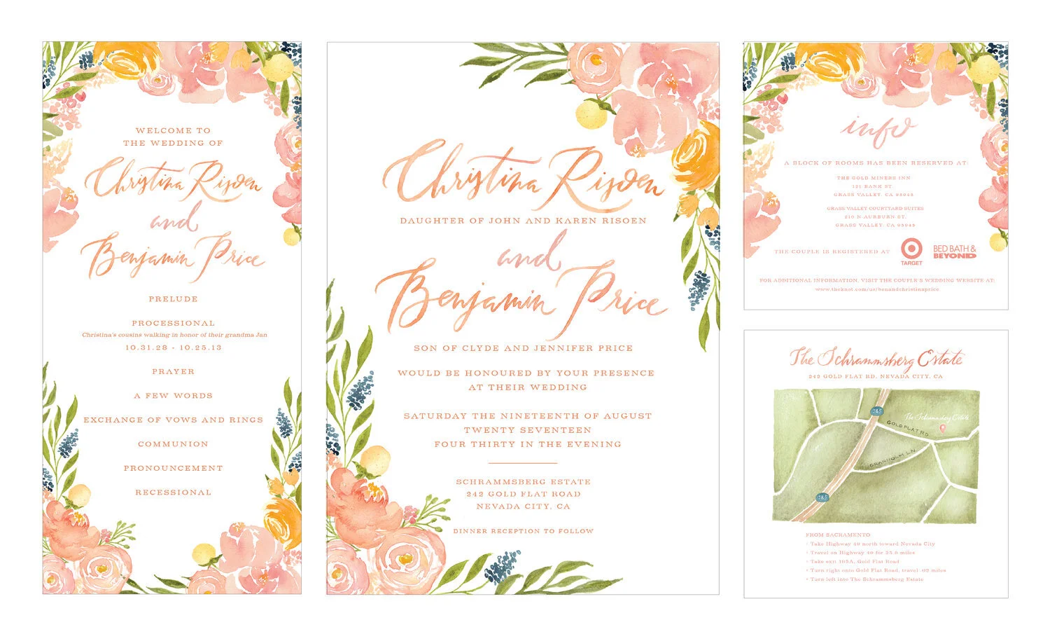 Custom watercolor for this Wedding Suite