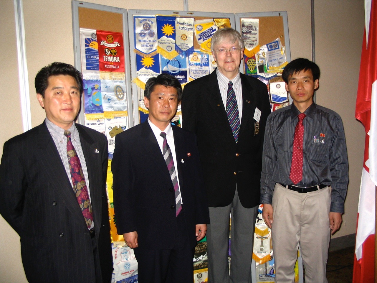 Tom Wilkinson, Rotary Club of Charlottetown Royalty welcomes visiting DPRK Agronomists to the Canadian Maritimes.