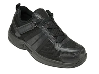Monterey Bay Shoe by OrthoFeet Black Sizes: 7-15 (N, M, W, XW, XXW)