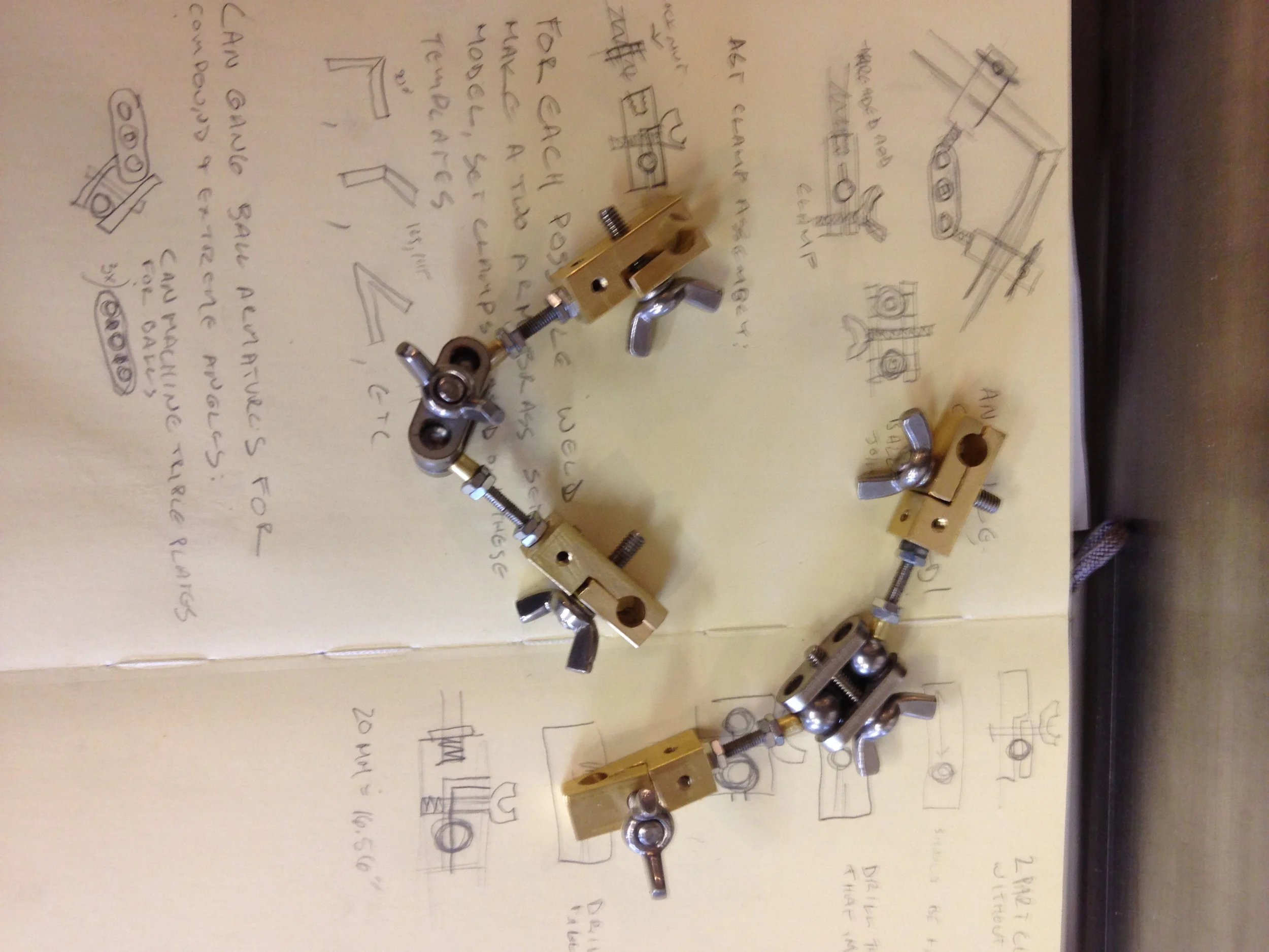 Jigs for Meteor Light and sketch book.