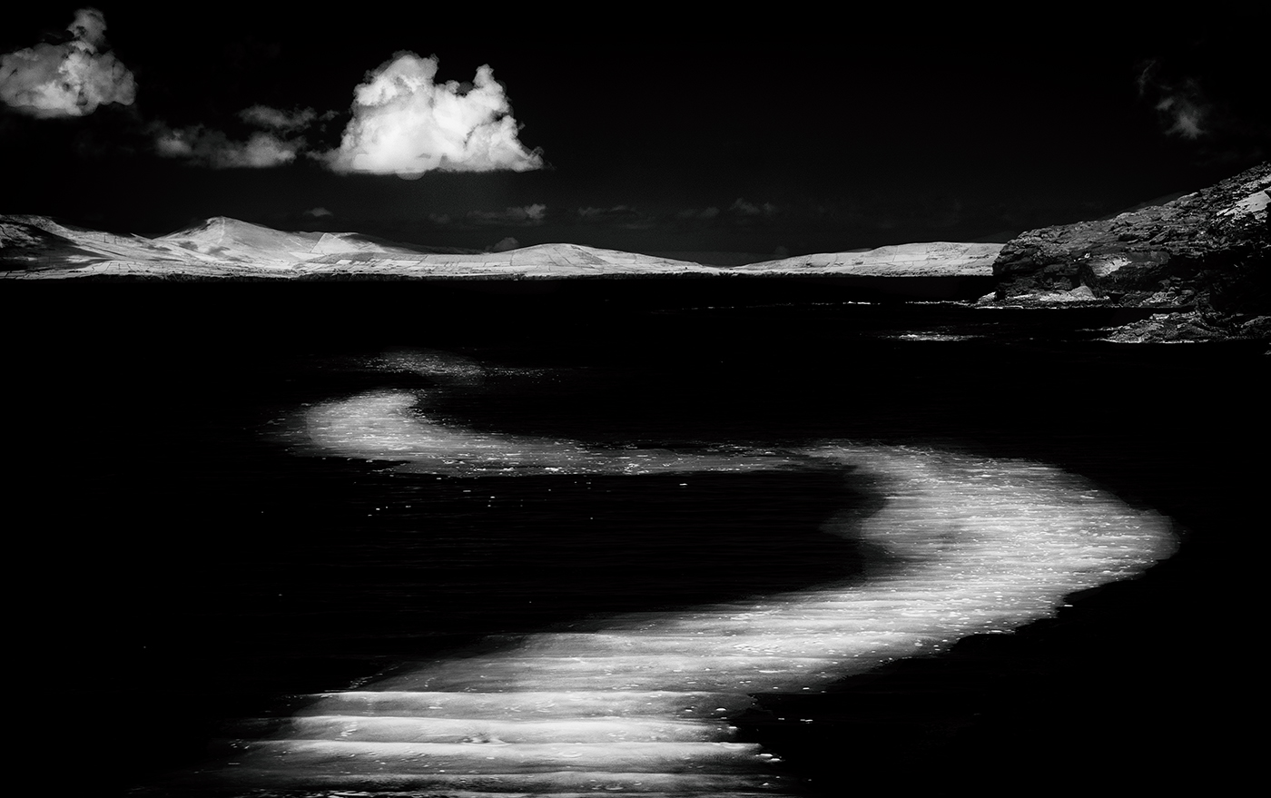 White foam and clouds black and white