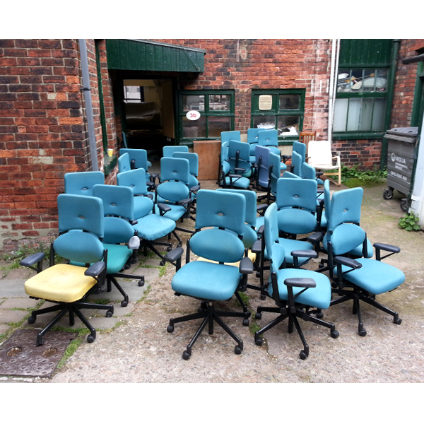 36 'Steelcase' (£800 when new) 2nd hand chairs off the be individually Reupholstered