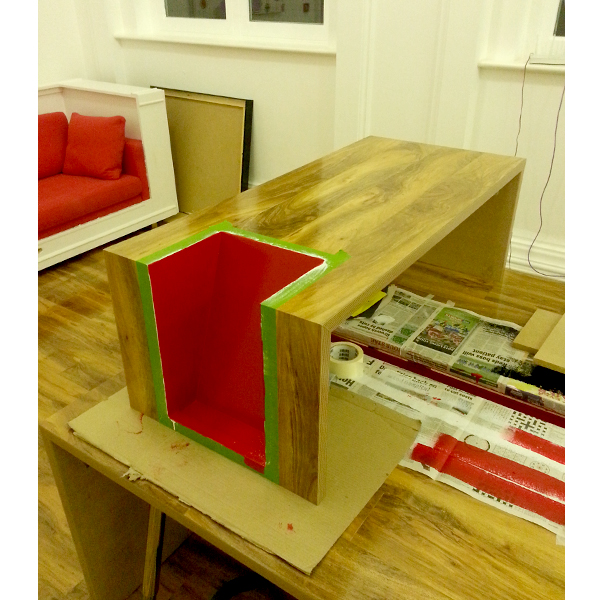 Coffee Table with its' 'Cake Slice' Magazine Rack