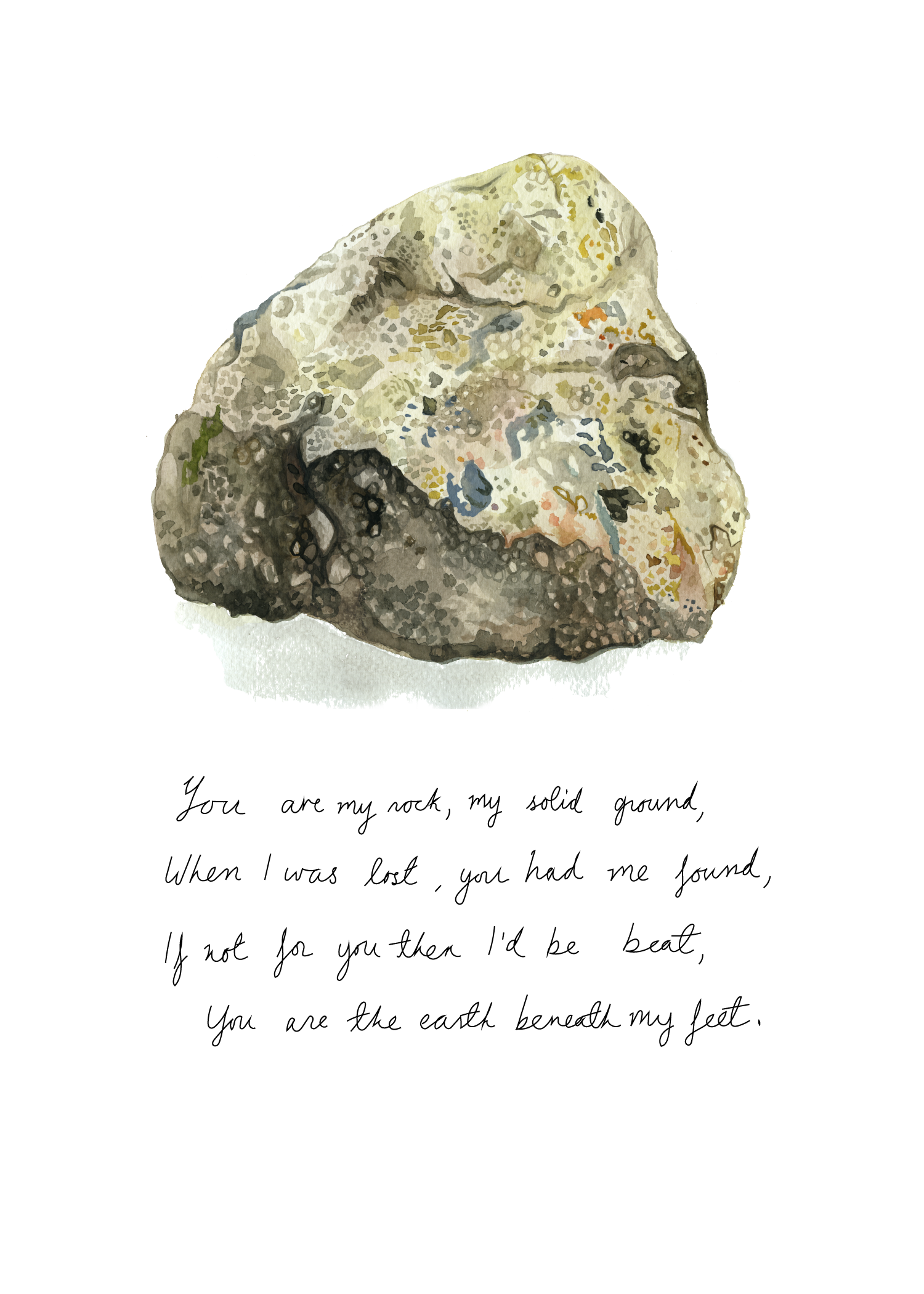 You Are My Rock illustration and poem