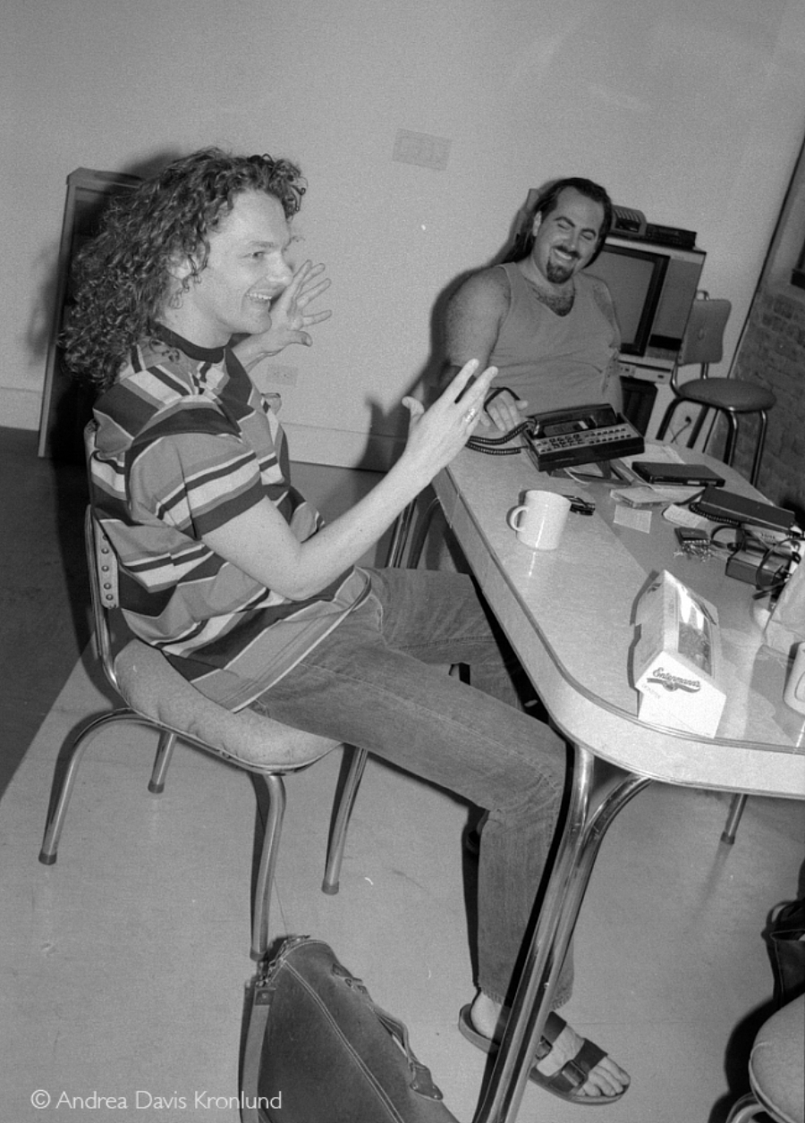 Lati Kronlund and Arthur Baker at Shakedown Sound in 1993.