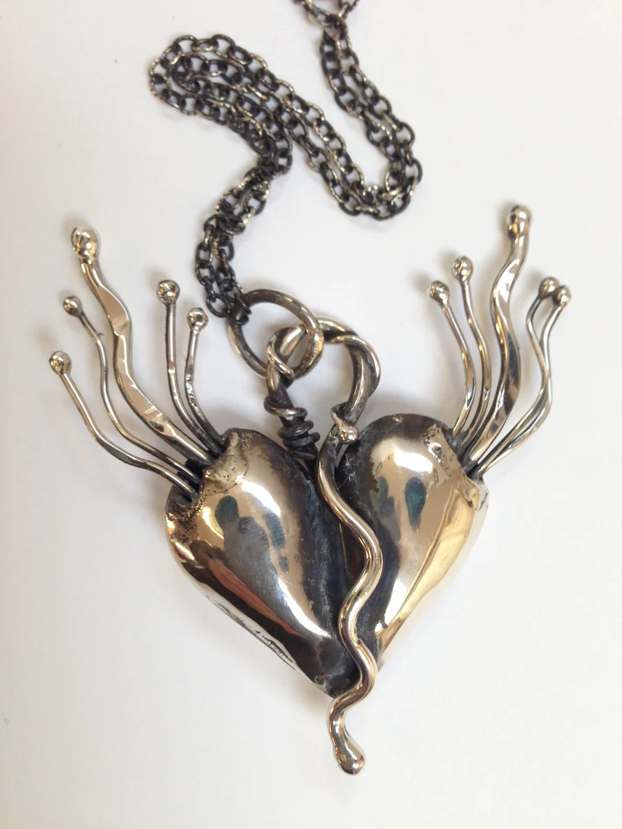 Silver Heart with wings