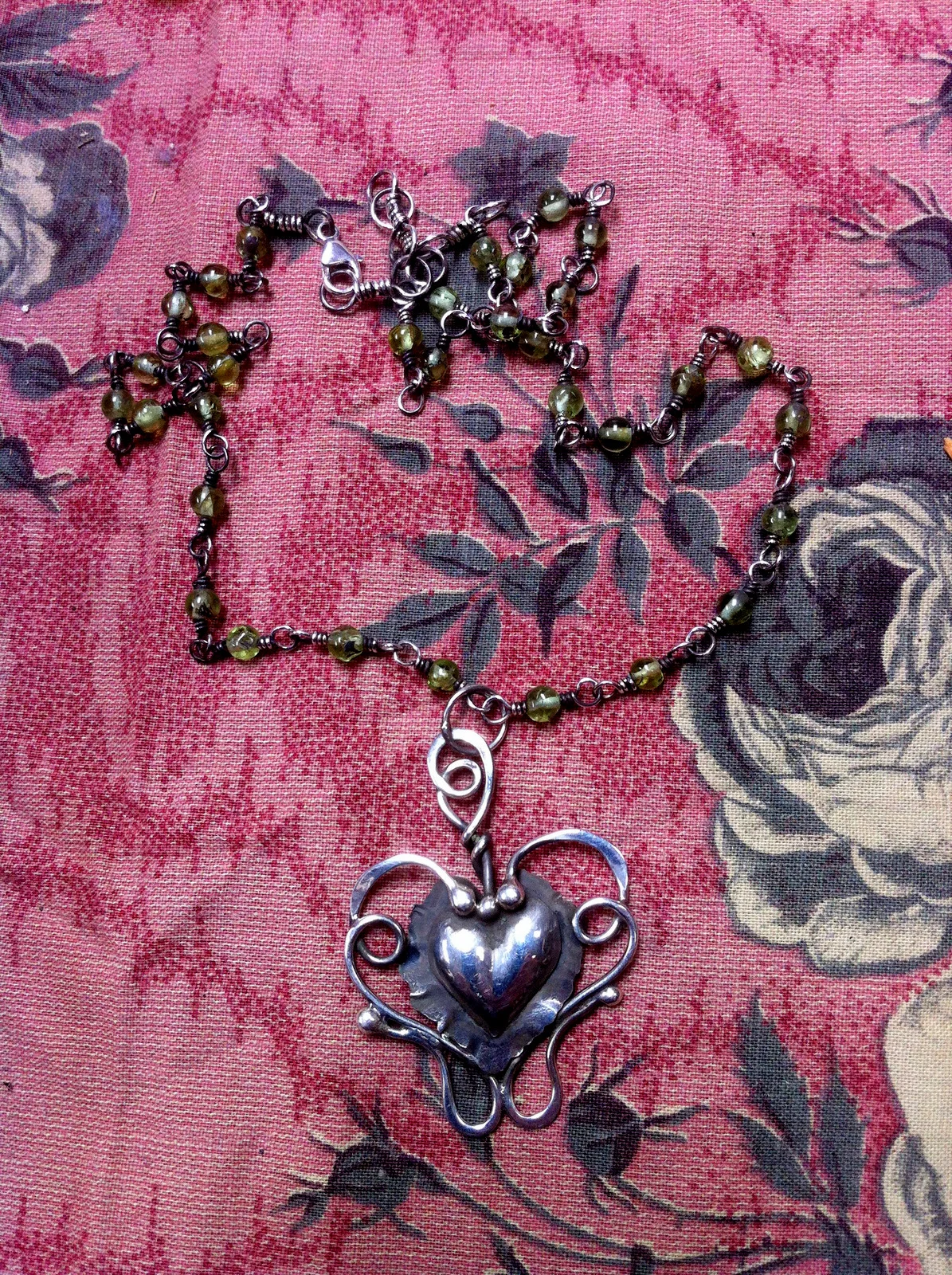Winged Silver Heart and Chain