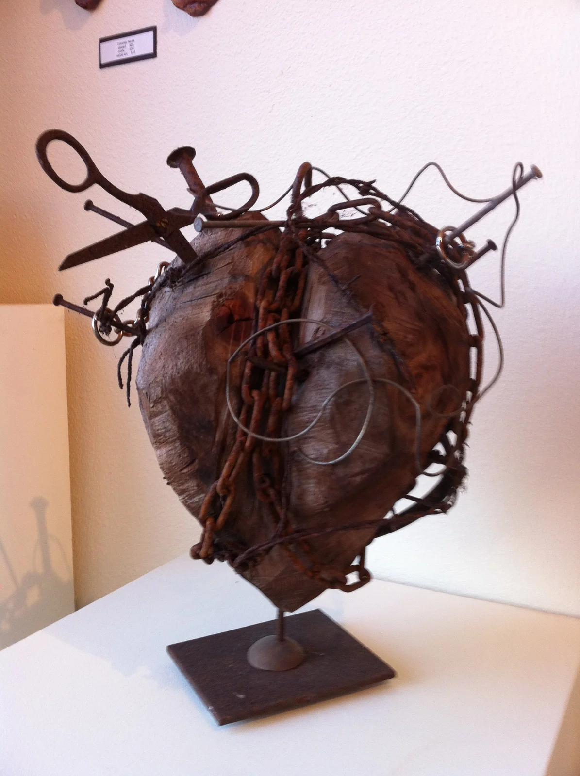 Wooden Heart with signs of abuse