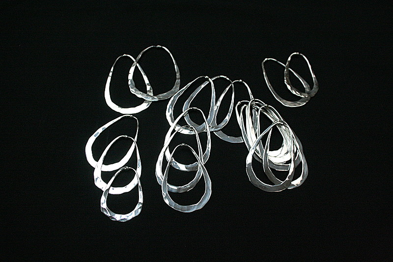 Silver Oval Earrings
