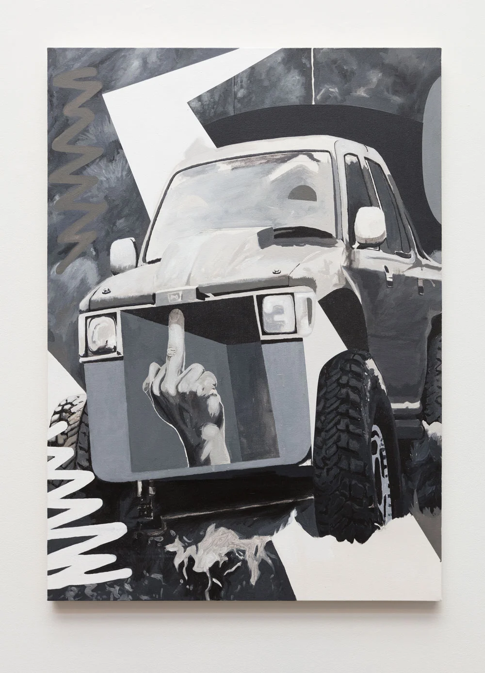Middle Finger Painting , 2017 acrylic on canvas 38 x 27 inches