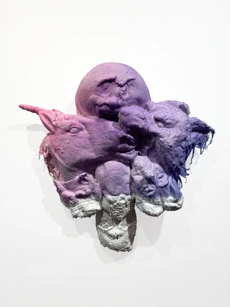   Not that good with people  masks, nylon, flex seal, acrylic  37"x38"x13"  2022 