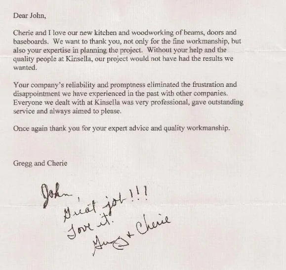Testimonials > Kinsella Kitchens