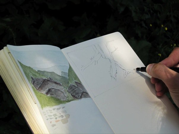 Robert+Moore+sketching+an+ancient+Waldensian+village.jpg