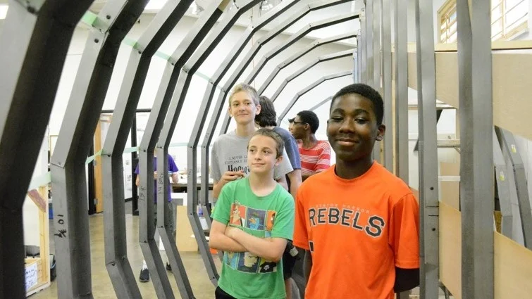 Kids inside their zeppelin