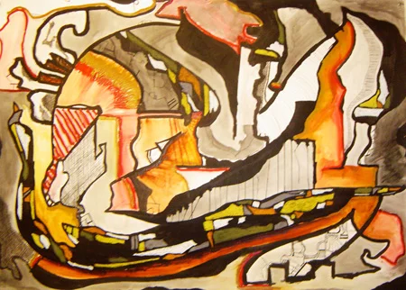 2007 44x30 Acrylic, Ink on Paper