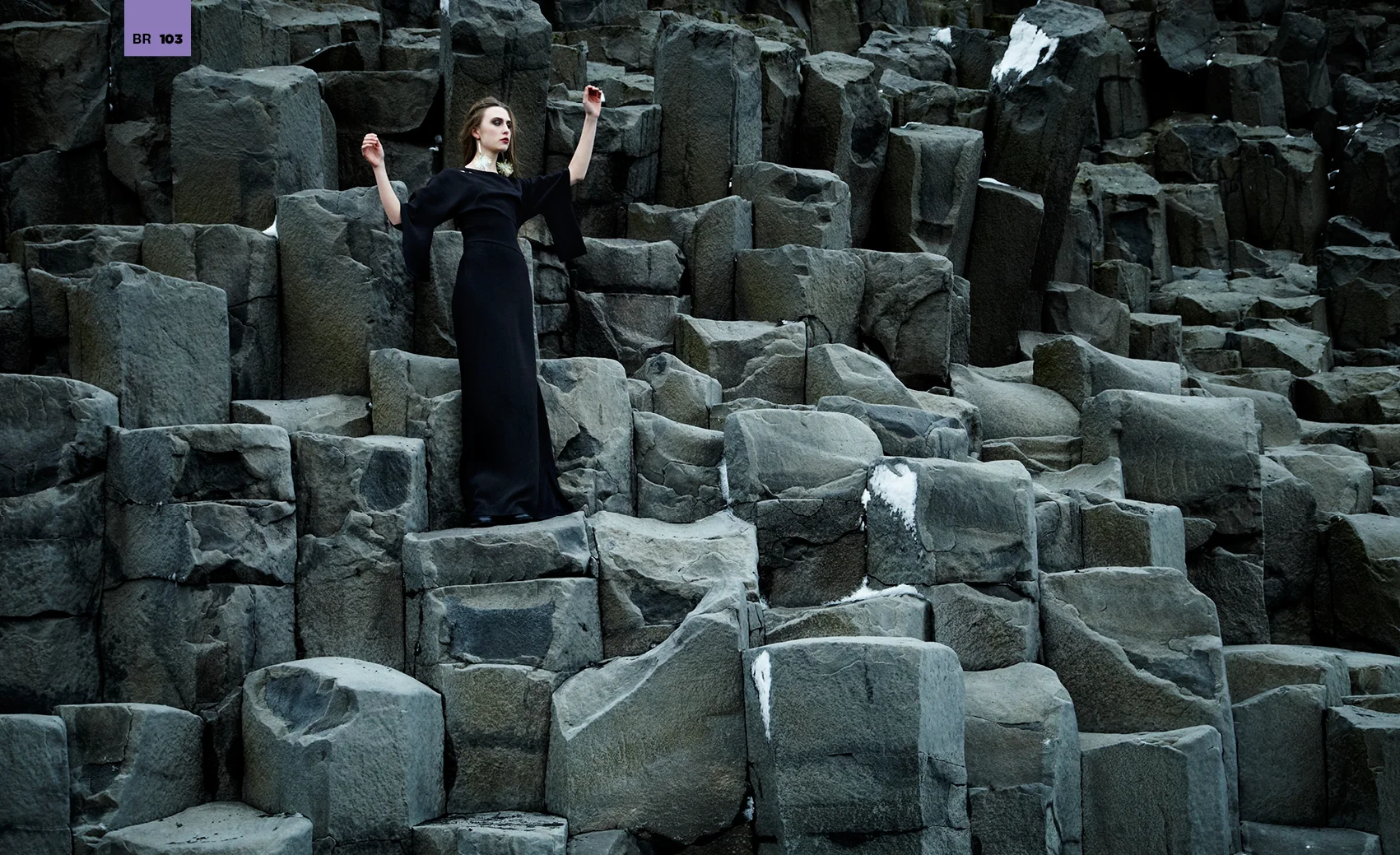 This dramatic Dreamland Journey shoot never falls into the classic mistake of attempting of be more than it is. Instead, Dreamland Journey is an honest, living reflection of the funky, earthy panache that is this rare jewel of an island isolated in the turbulence and mist of the north Atlantic. No wonder photographer Erez Sebag and stylist Edda Gudmun stayed in Iceland, heading out of its capital to the country’s southern most city, Vik I Myrdal, whose black basalt sand beach gets attacked by giant Atlantic rollers