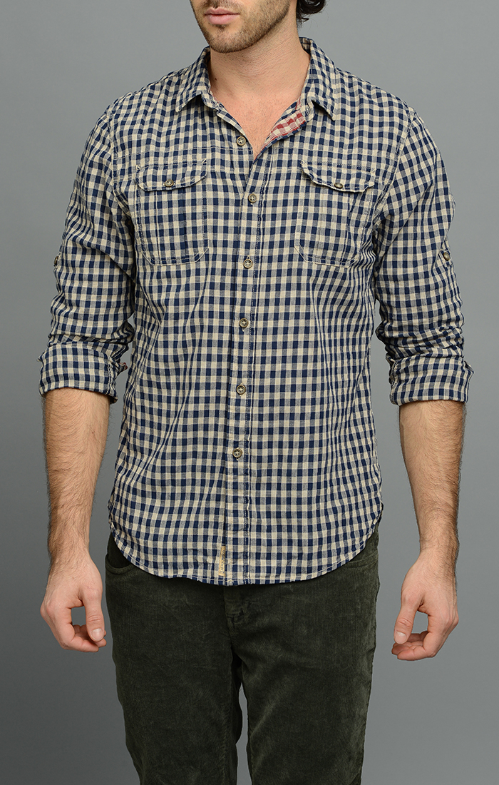Jachs Classic Plaid Shirt (Navy)