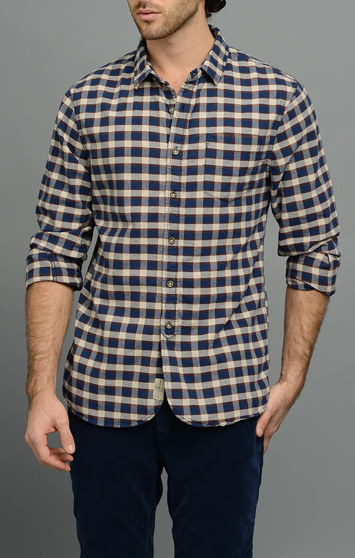 JACHS Washed Oxford Checkered Shirt