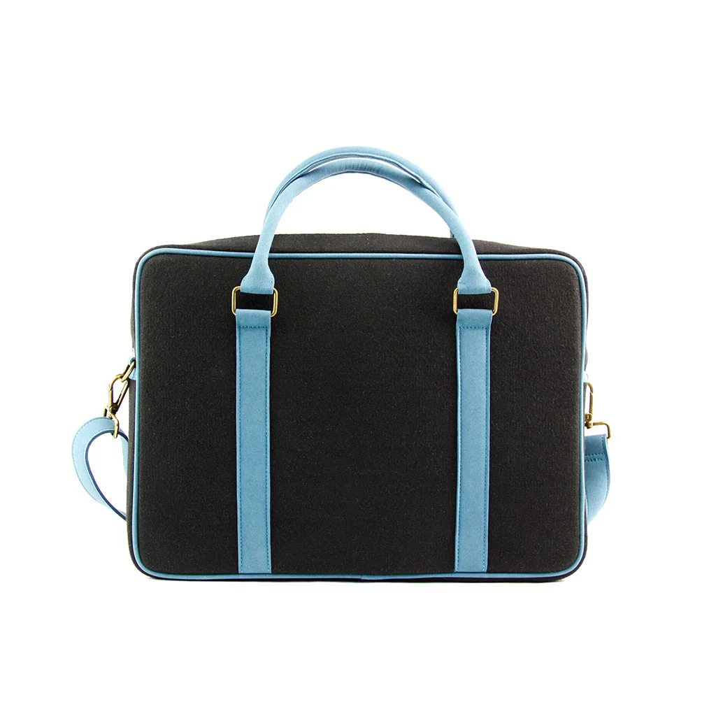 Martin Briefcase (Black-Lake Blue)