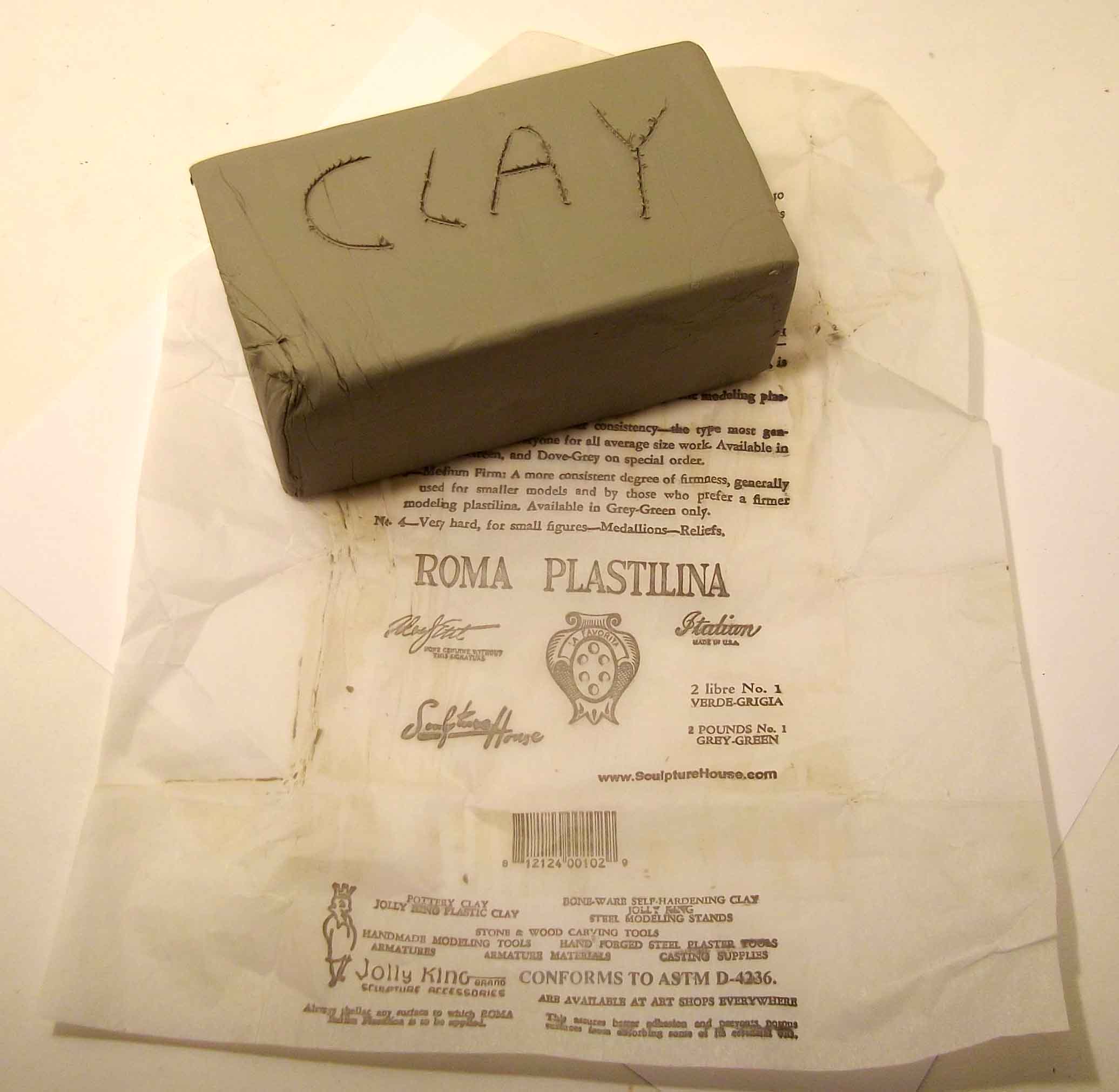 All models are made with "Roma Plastilina" an oil-based, non-hardening modeling compound / clay. ~ "The Queen of Plasticine..."