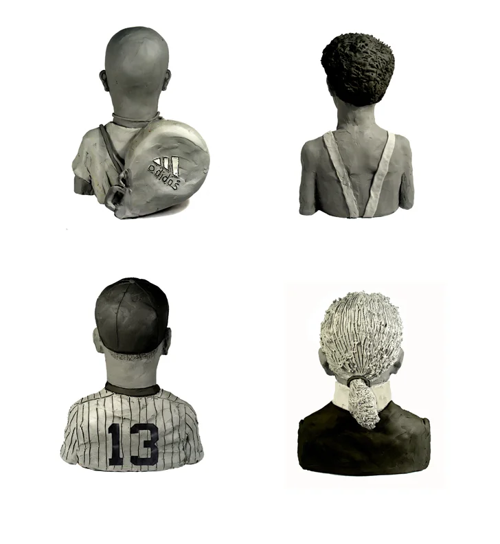 And the backs of (L to R) Andre Agassi, Sasha Baron Cohen, Alex Rodriguez, and Karl Lagerfield
