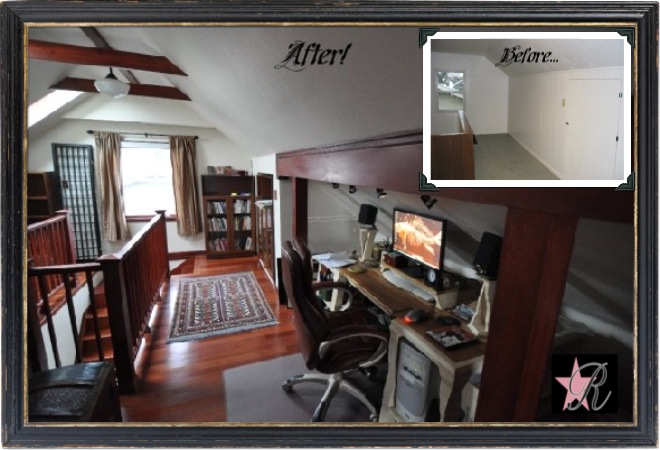 This attic was converted from storage into a functional office