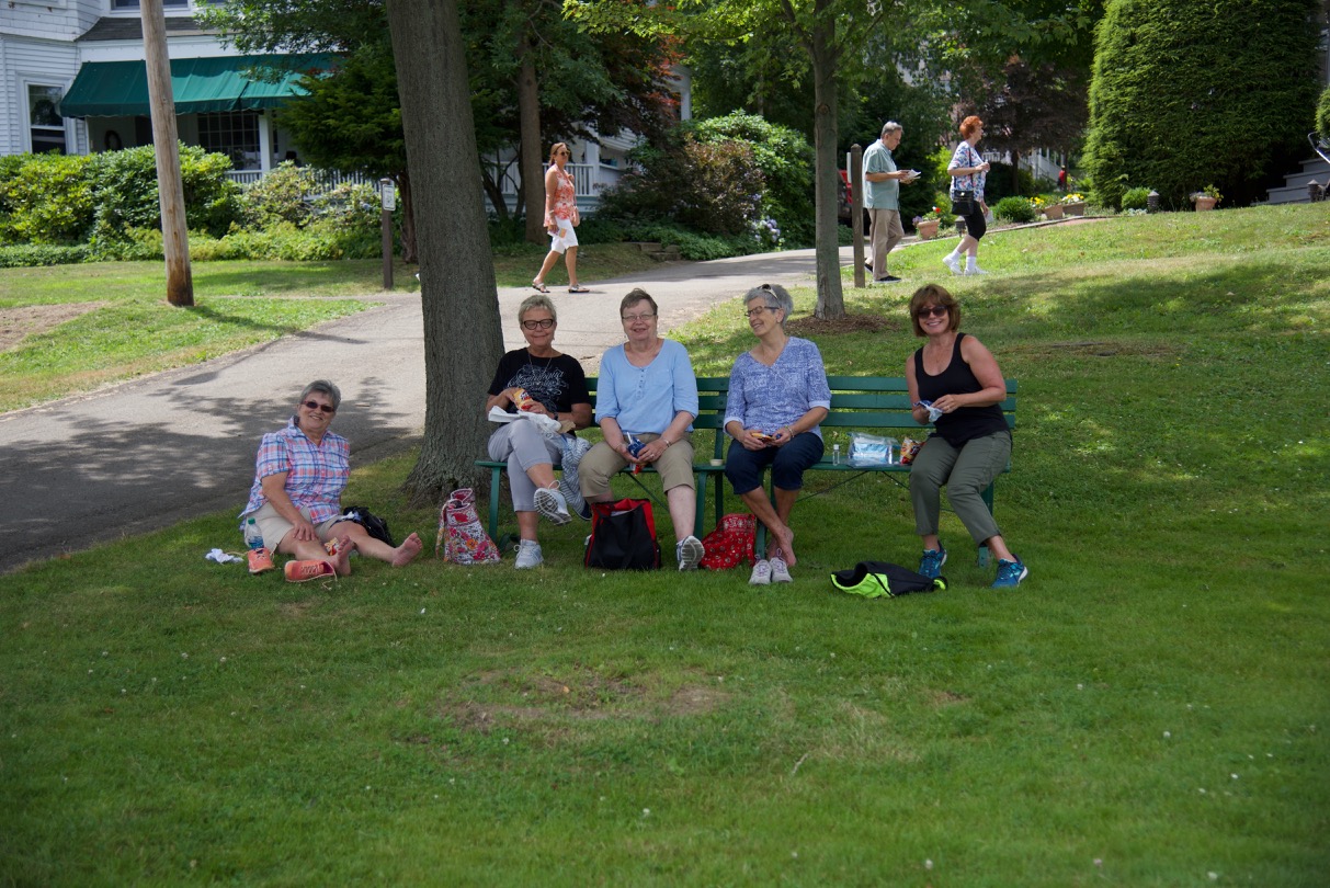 After a day of touring - this group relaxes lakeside!