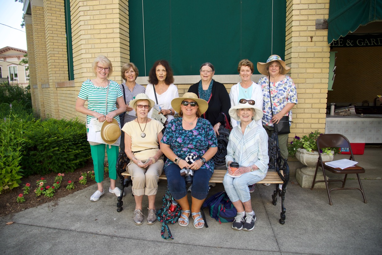 Welcome first time visitors from Western Reserve Herb Society - they got up at 4am to arrive in time for the Garden Lecture, tours, opera, and stayed thru dinner at 2 Ames!