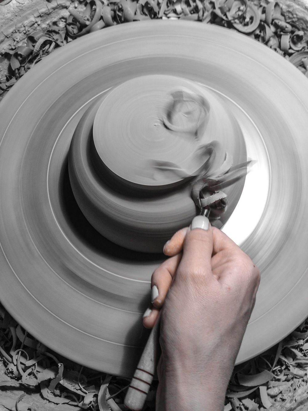Trimming a Porcelain Bowl