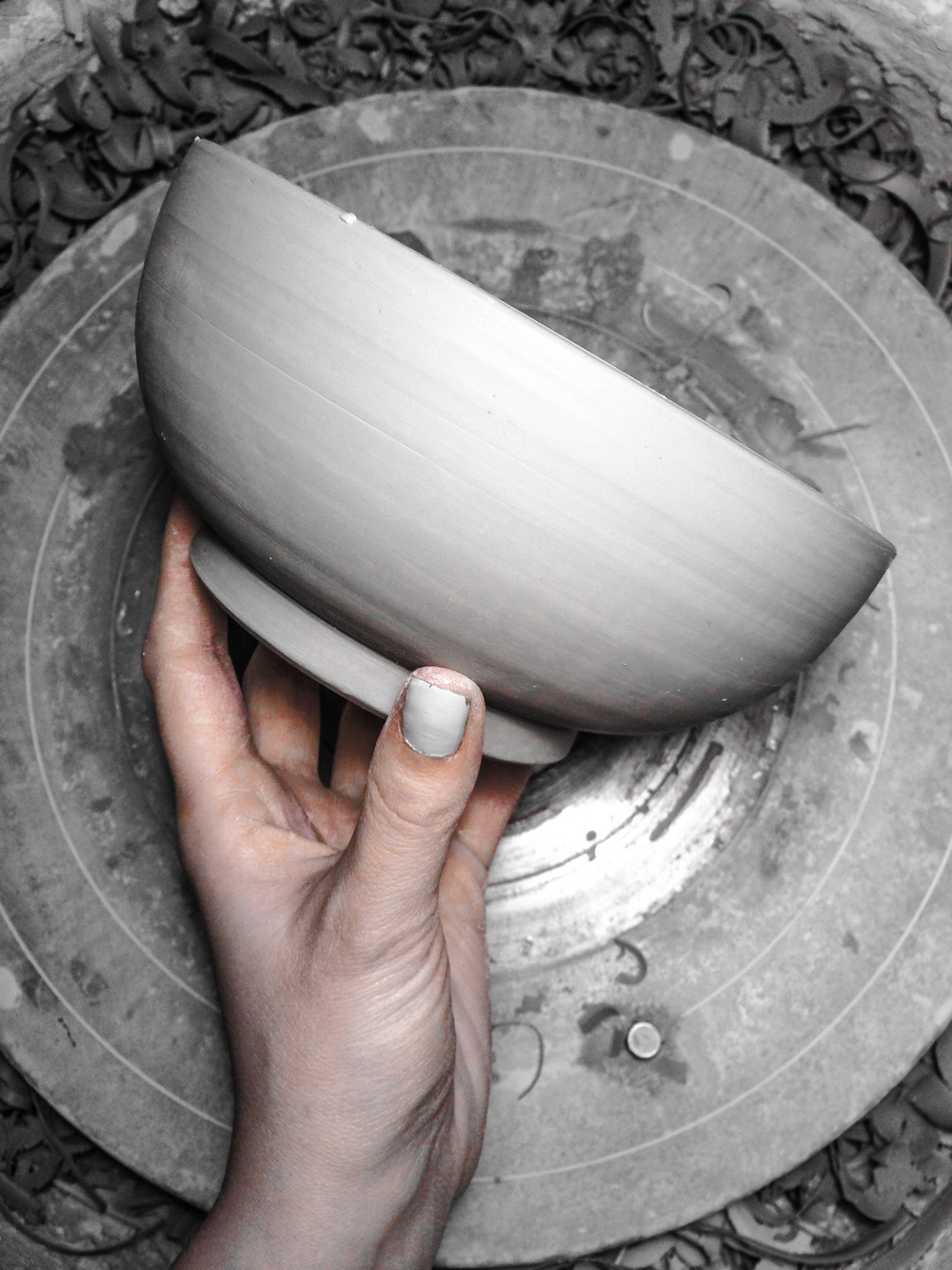 Trimming a Porcelain Bowl