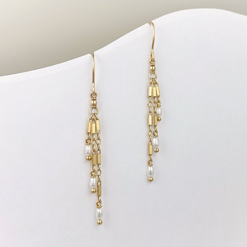 tassel earrings (pearl) — Lisa Slodki Design