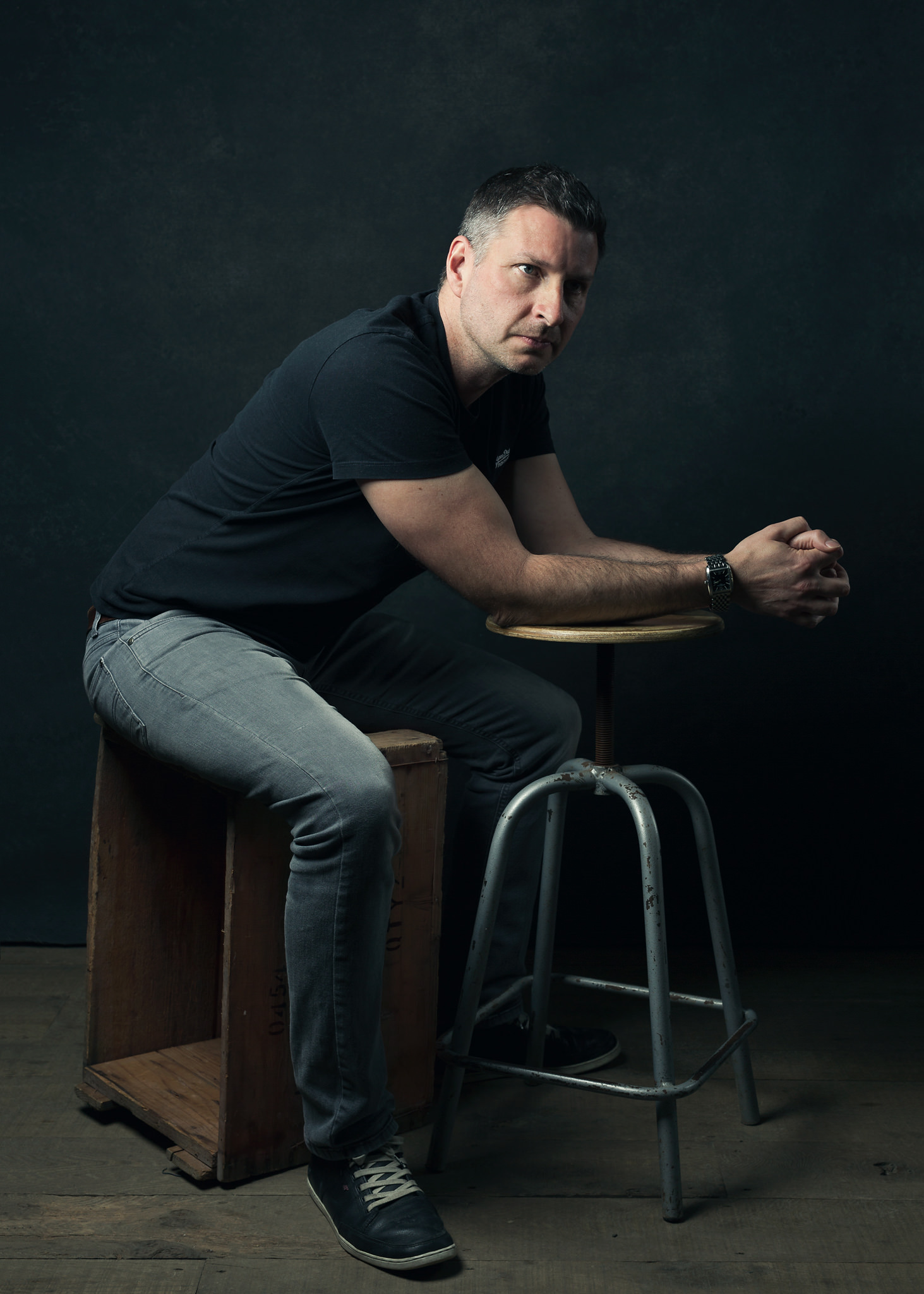 Male photographic portrait with one strobe