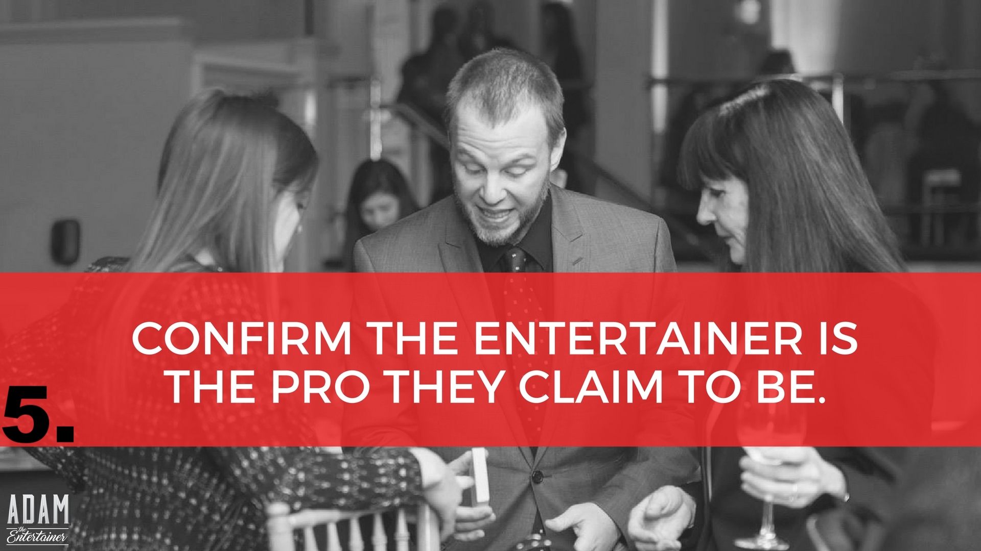 Unfortunately, there are lots of self-proclaimed “corporate entertainers” who call themselves professionals, but do nothing more than put on bad shows, waste your money and embarrass you, as the host. So, how do you know you’re getting a pro? Here are a few valuable tips and questions to ask before you make your final decision. 1. Does the performer have at least 10 years of professional experience? 2. Do they have an updated web site? This is definitely an indicator. Having a good web site does not guarantee that the entertainer is good, but it is a sign that the entertainer is serious about their business. 3. A true professional will want to customize each show accordingly, keeping in mind the nature of the event and the audience demographic. Great, customized entertainment will not only make you look like a real hero in the eyes of your guests, even your boss or CEO will be pleased. 4. Is their material clean and appropriate? Or do you have apprehensions that the performer might not very well your event? The ideal corporate magician for example, should have a clean act, yet still be highly entertaining. Bottom line: Scrutinize the credentials of the entertainment you are getting, very well.