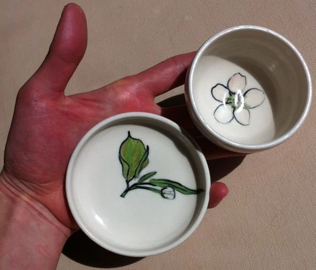 pear blossom plate and bowl