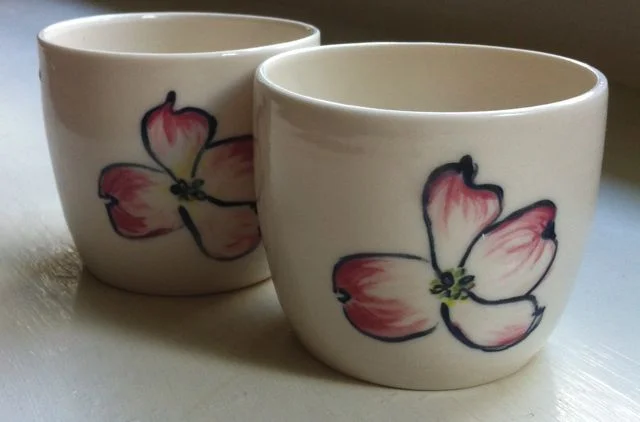 pair of dogwood cups