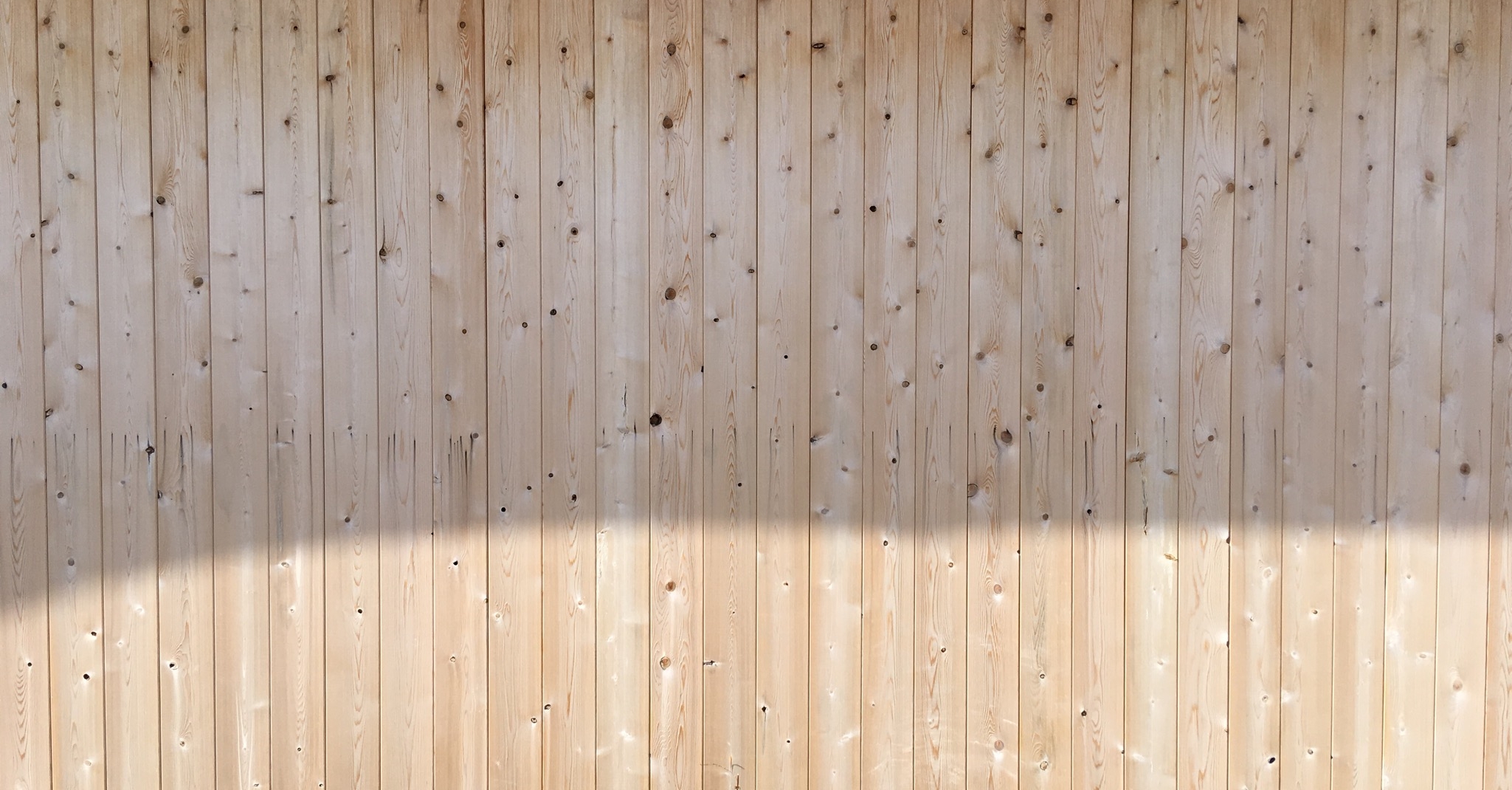 After: milled 4" eastern white cedar with 'v' groove