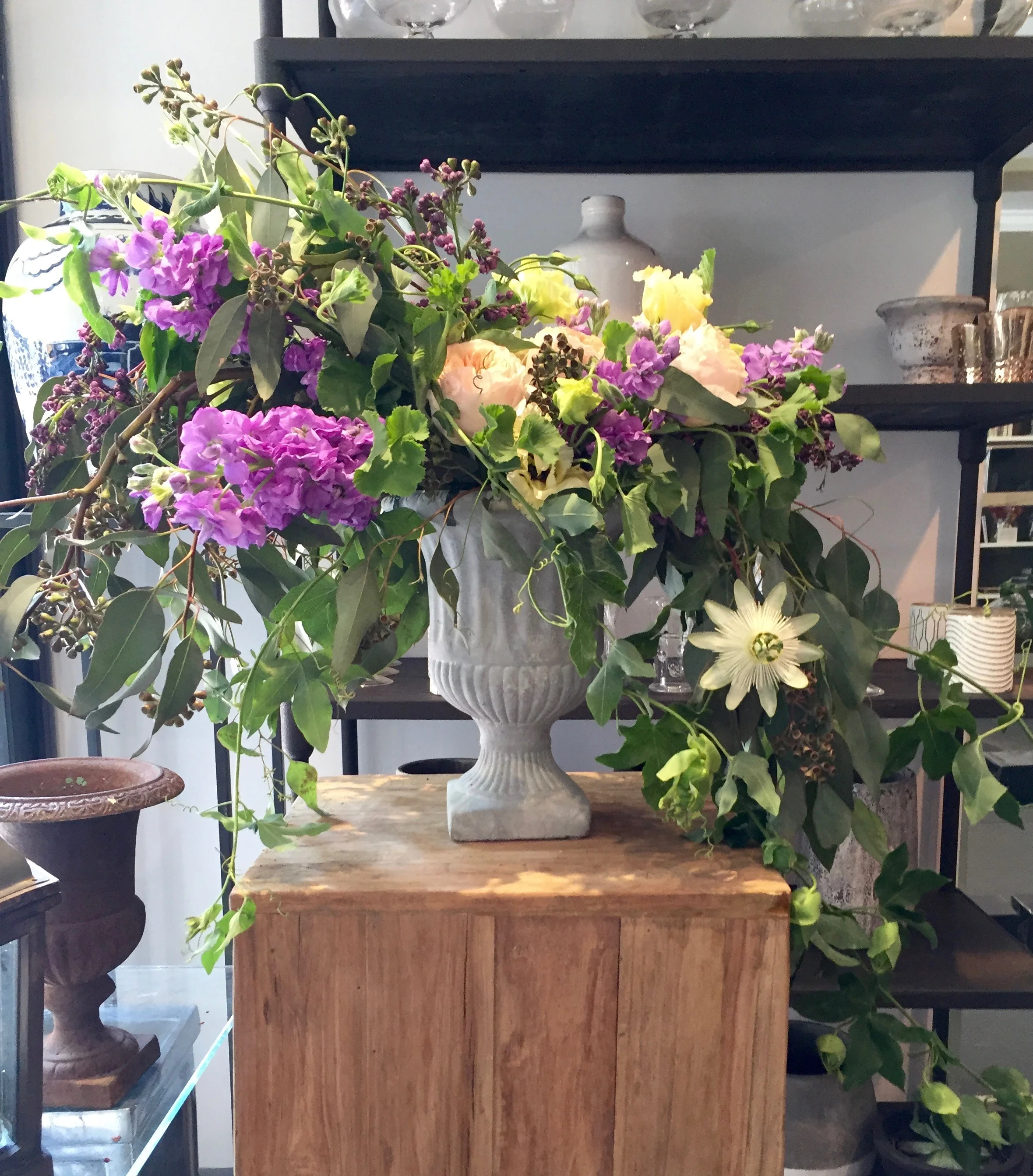 Garden Style Flower Centerpiece Long Island Wedding
