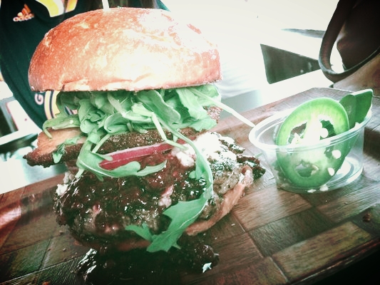 Scolari's famous blackberry/blue/bacon burger!