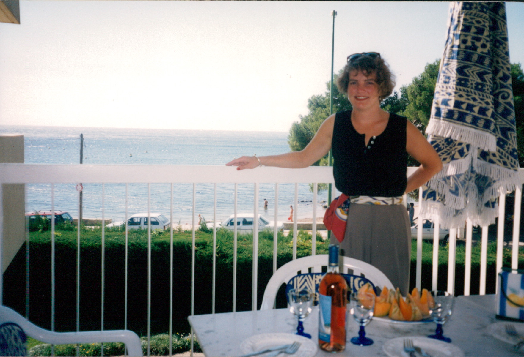 A beautiful summer day overlooking the plage at St. Raphael, France with melon and Cotes de Provence rose