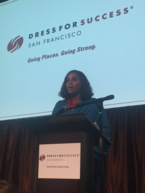 Joi Gordon, Dress for Success CEO shares her experiences with the audience
