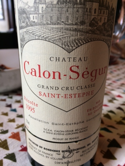Alex's seduction wine, 21-year-old Calon Segur.