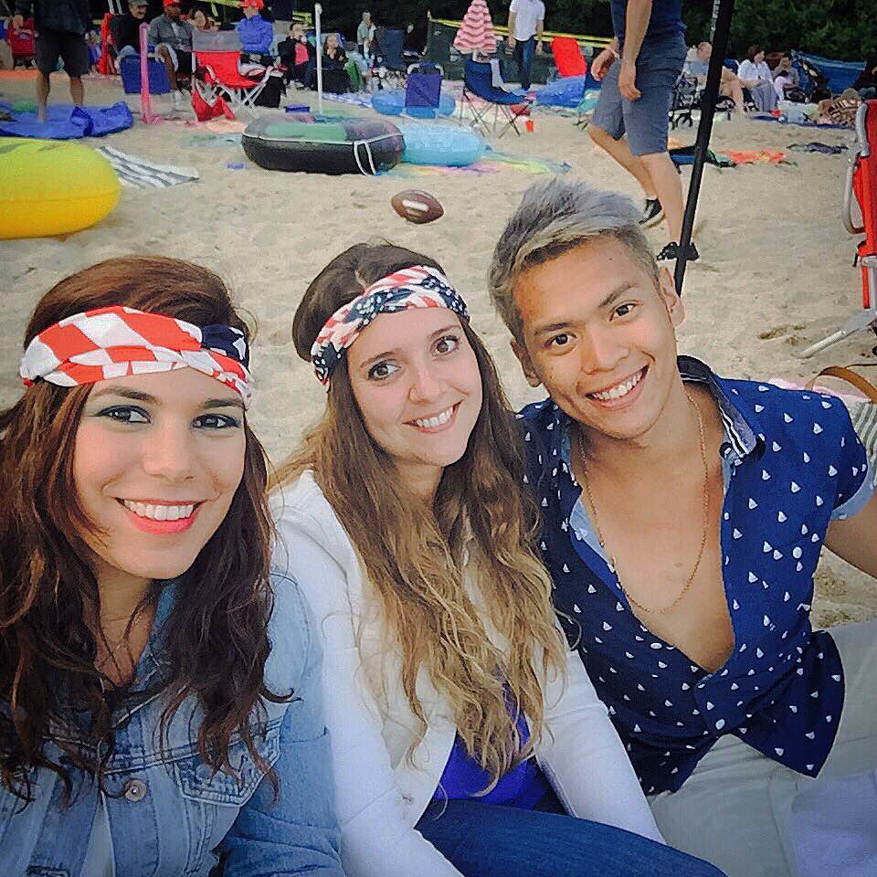 A Spanish, a German and a Filipino celebrating their first 4th of July in Lake Tahoe. #blessed