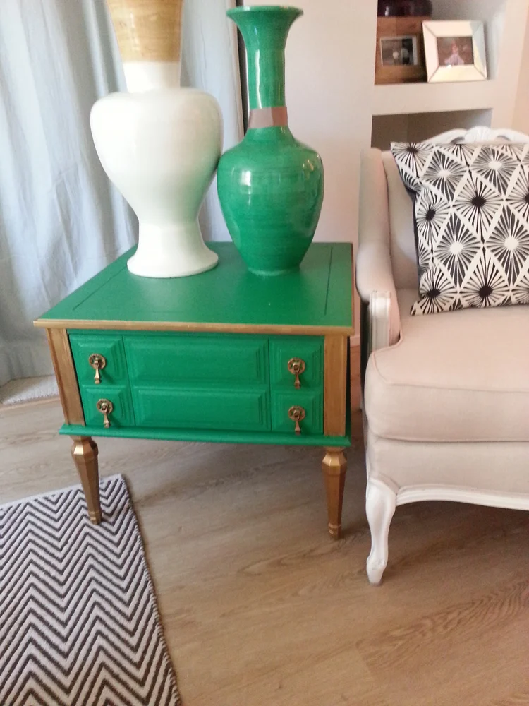 Emerald Green End Table Flock Interiors Furniture Reing Redesign Vancouver Emerald Green End Table Flock, Emerald Green And Gold Side Table