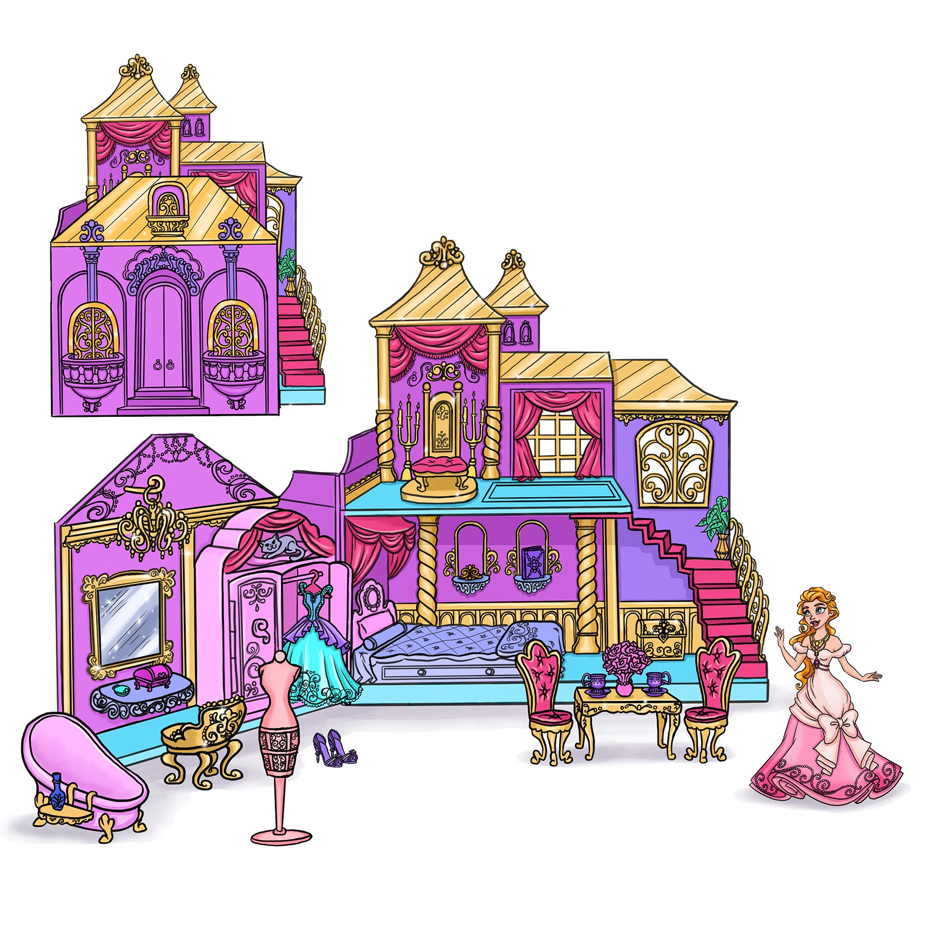Small Doll Castle Playset Concept