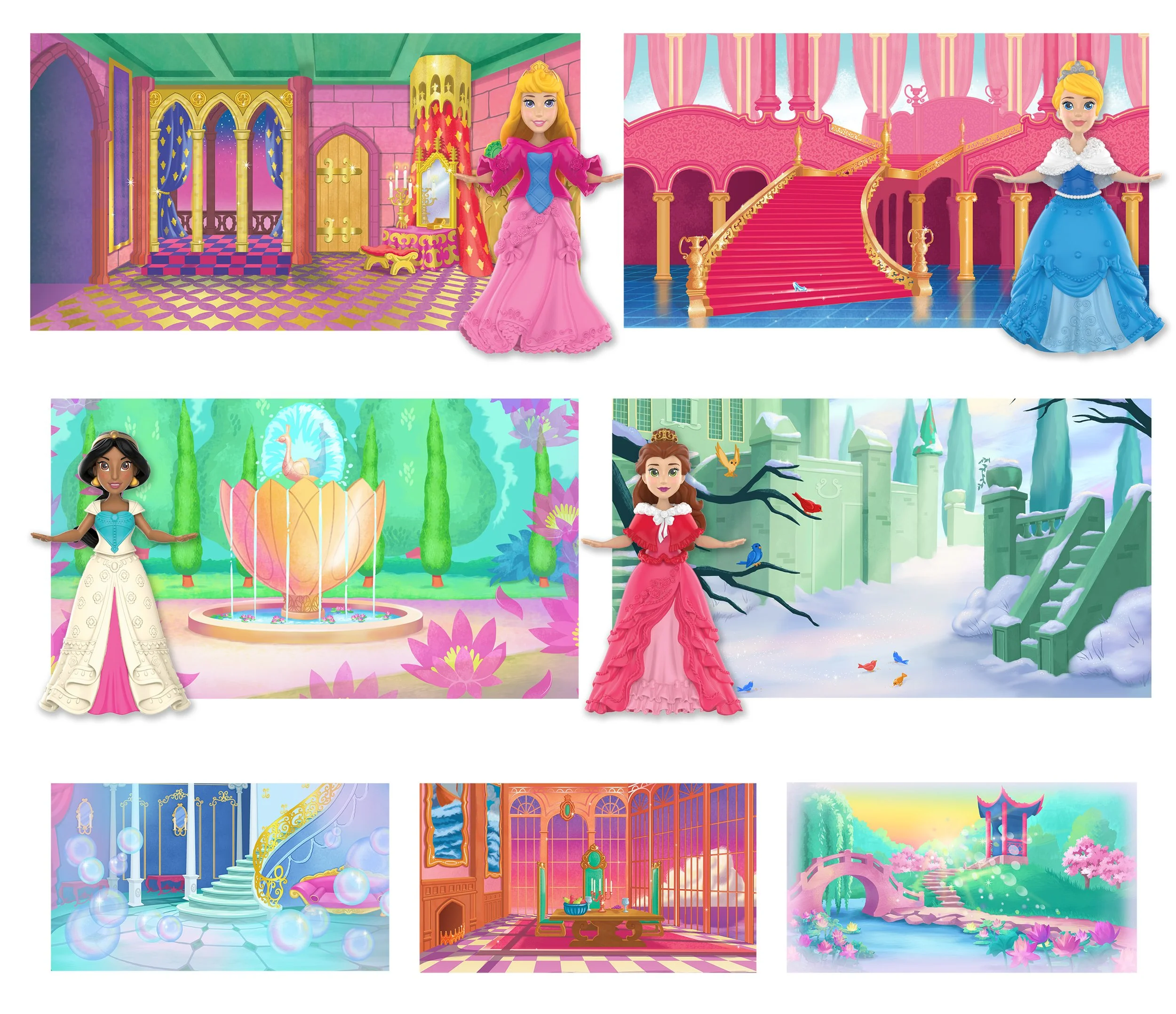 Disney Princess Product Background Illustrations